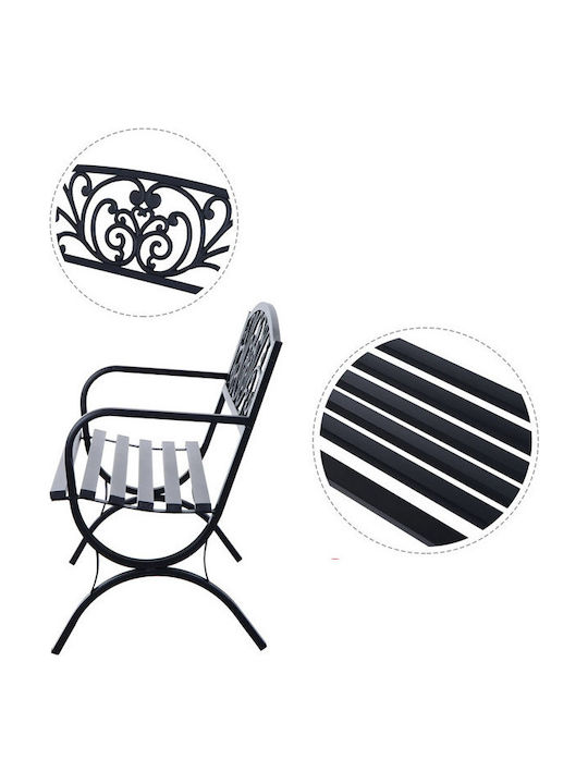 Bancă Exterior Metalic Negru 127x60x85cm
