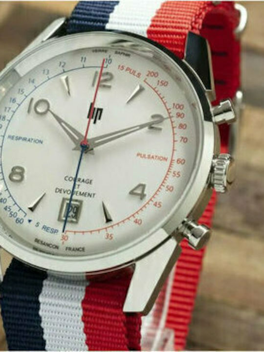 Lip Watches Courage Men's Watch 40mm Battery with Fabric Strap