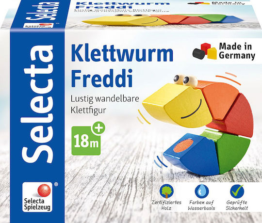 Selecta Animal Educational Game Worm made of Wood for 18++ Months