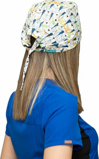 Alezi Teddy bears Unisex Multicolour Surgical Cap Cotton and Polyester