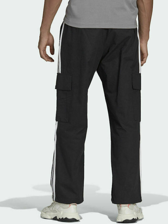 Adidas Adicolor Classics 3 Stripes Ανδρικό Παντελόνι Cargo Ελαστικό σε Relaxed Εφαρμογή Μαύρο
