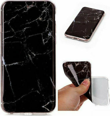 Wozinsky Marble Silicone Back Cover Durable Black (Galaxy S21 5G)