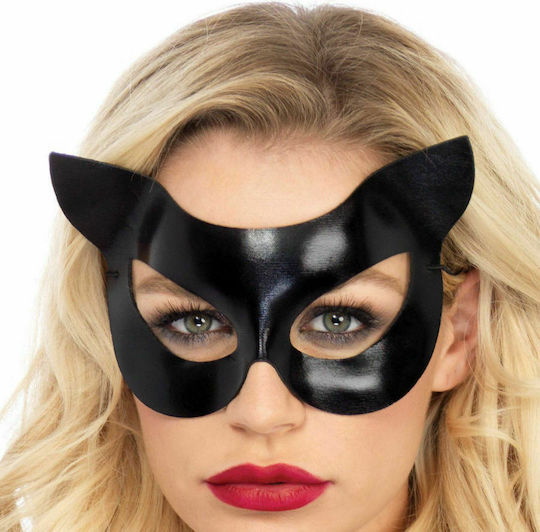 Leg Avenue Mask Vinyl Cat BDSM Mask in Black Color