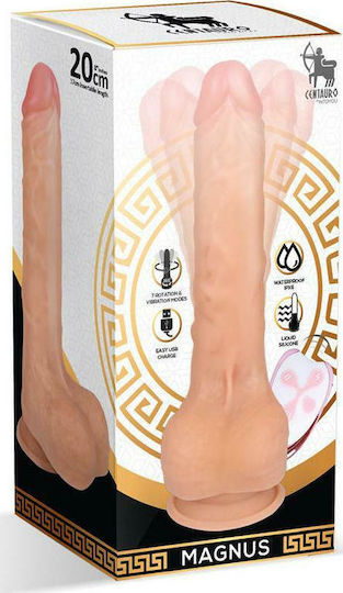 Centauro Centauro Magnus 2.0 Version Rotating & Vibrating Realistic Dildo Ρεαλιστικός Δονητής με Remote Control 20cm Flesh