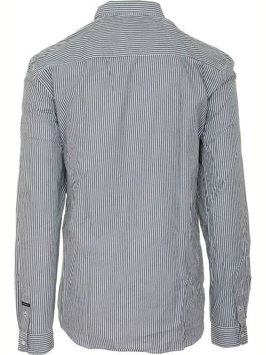 Long-sleeved Shirt Striped Light Blue