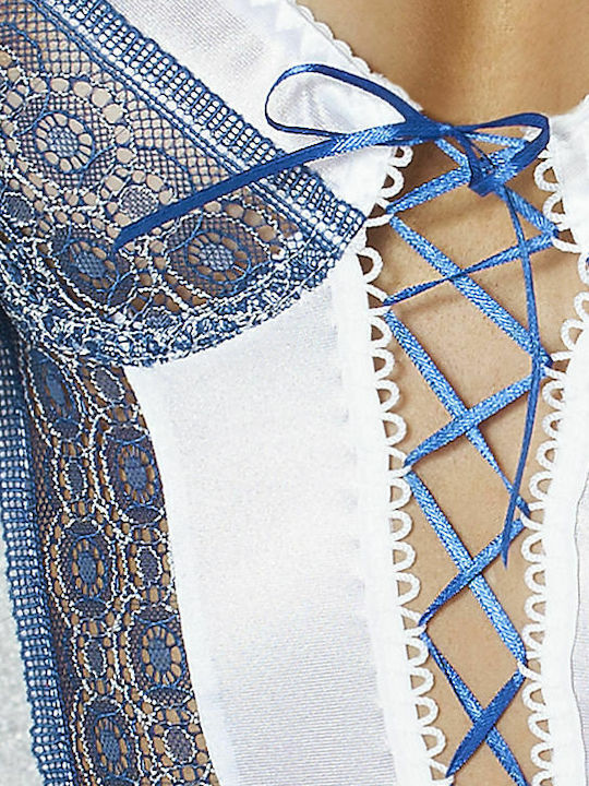 Passion Καλοκαιρινό Γυναικείο Νυχτικό Λευκό Eleni Chemise & Thong
