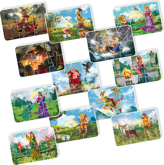 Παιδικό Puzzle Οι 12 Θεοί του Ολύμπου για 3+ Ετών 36pcs Ελληνοεκδοτική
