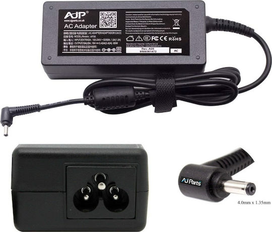 Зарядно за лаптоп 65W 19V 3.42Спецификация за Asus с Отделяем Кабел за Захранване