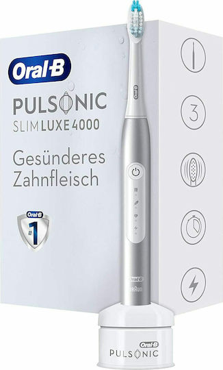 Oral-B Pulsonic Slim Luxe 4000 Електрическа Четка за Зъби с Таймер Сребрист