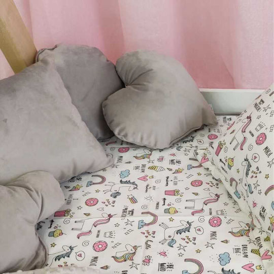 Joma Home Crib Decorative Pillow Velutto Cloud Gray 30x30cm