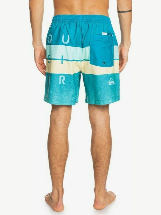 Quiksilver Word Block Men's Swimwear Shorts Blue Striped