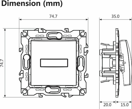 Aca Prime Front Plate Wall Push Bell Button without Frame Brown 1000112106