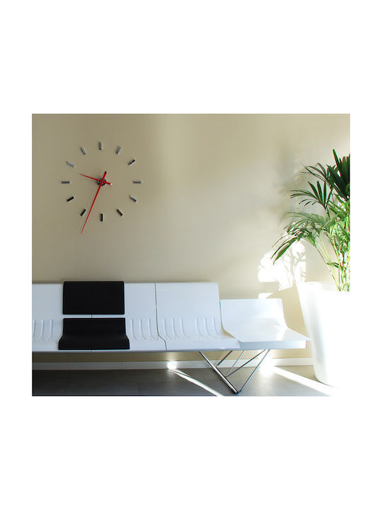 Nomon Tacon L Wall Clock Sticker Metallic Silver Ø74cm