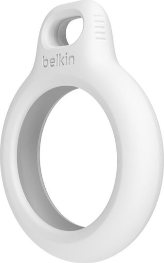 Belkin Secure Holder Keyring Θήκη Μπρελόκ Σιλικόνης για AirTag σε Λευκό χρώμα