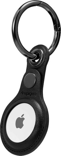 Spigen Valentinus Θήκη Μπρελόκ Δερμάτινη για AirTag σε Μαύρο χρώμα