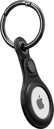 Spigen Valentinus Θήκη Μπρελόκ Δερμάτινη για AirTag σε Μαύρο χρώμα