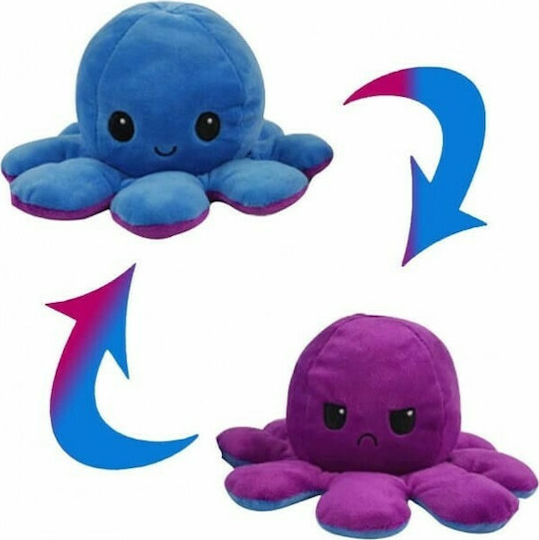 Plush Reversible Octopus Blue/Purple 12 cm