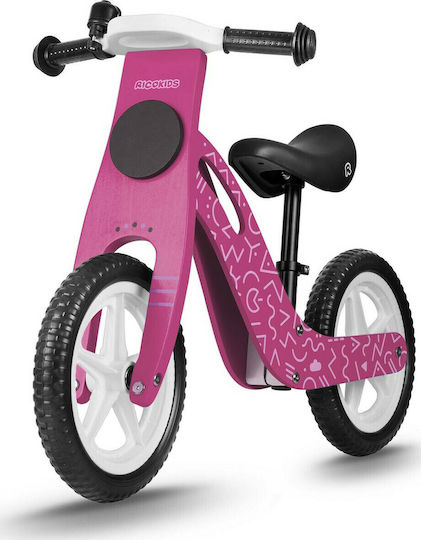 Παιδικό Ποδήλατο Ισορροπίας Ricokids RC-614 με Δίσκο Κιμωλίας για Σχεδίαση Ροζ