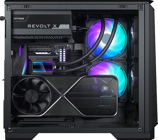 Phanteks Eclipse P200A D-RGB Gaming Mini Tower Κουτί Υπολογιστή με Πλαϊνό Παράθυρο Μαύρο