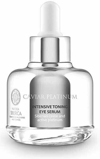 Natura Siberica Platinum Intensive Toning Moisturizing & Anti-aging Serum Eyes with Caviar & Vitamin C for Dark Circles & Radiance 30ml