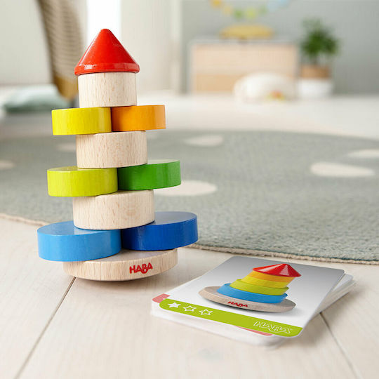 Haba Cuburi De Construit Stacking Game Turn Instabil Din Lemn Pentru 2+ Ani 10 Bucăți