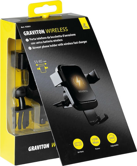 Lampa Graviton Car Mobile Mount with Adjustable Hooks and Wireless Charging Black