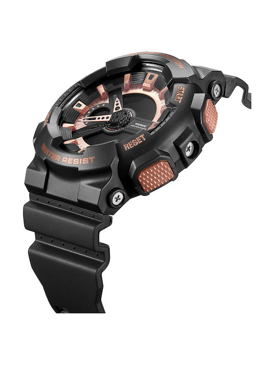 Weide Digital Men's Watch 53mm Battery with Black Rubber Strap