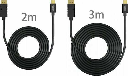 Unitek Cable DisplayPort male - mini DisplayPort male 2m Μαύρο (Y-C611BK)