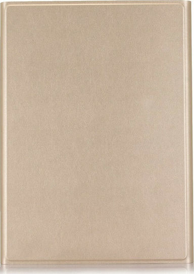 Flip Cover Δερμάτινη με Πληκτρολόγιο στα Αγγλικά US Χρυσή (Galaxy Tab A7 2020/2022)