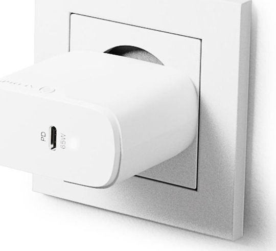 Alogic Mobile Phone Charger with USB-C Port and USB-C Cable 65W Power Delivery White