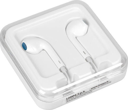 Lampa Essentials Earbuds Handsfree Ακουστικά με Βύσμα 3.5mm Λευκό