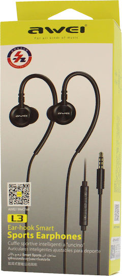 Awei L3 In-Ear Freihändig Kopfhörer mit Stecker 3.5mm Schwarz