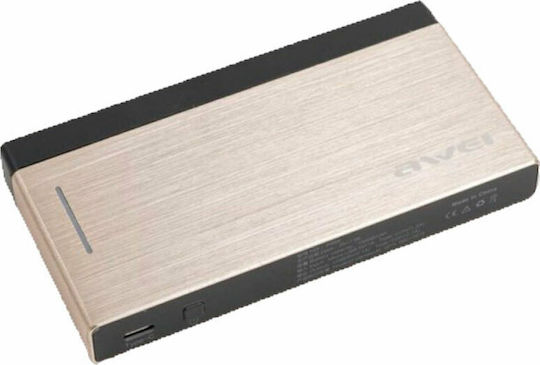 Awei P95K Power Bank 10000mAh with USB-A Port and USB-C Port Gold