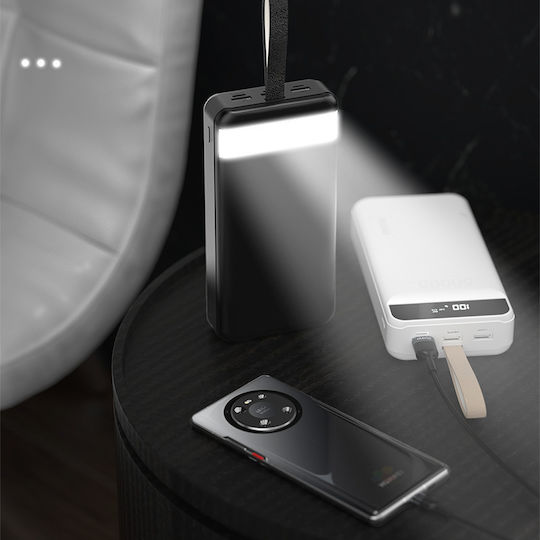 Dudao K8+s Power Bank 30000mAh cu 3 Porturi USB-A Alb