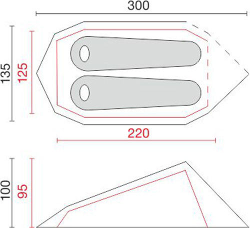 Camp Minima 2 SL Camping Tent Igloo Mountaineering Blue with Double Cloth 3 Seasons for 2 People Waterproof 2000mm 300x135x100cm
