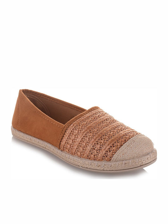 Famous Shoes Wildleder Damen Espadrilles in Tabac Braun Farbe