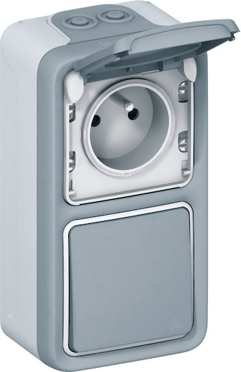 Legrand Plexo Switch Box Wall-mounted 2 Positions IP55 in Gray Color 069661