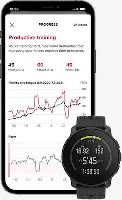 Suunto 9 Peak Titanium 43mm Αδιάβροχο Smartwatch με Παλμογράφο (Moss Gray)