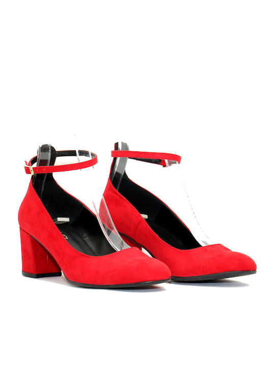 Women's Irene Pumps 5123 Red Beaver Alcantara