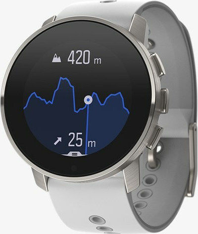 Suunto 9 Peak Titanium 43mm Waterproof Smartwatch with Heart Rate Monitor (Birch White)