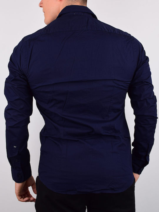 Scotch & Soda Men's Shirt Long Sleeve Navy Blue