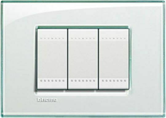 Legrand Bticino Living Light Schalterrahmen Horizontale Montage 3 Elemente in Weiß Farbe LNA4803KA