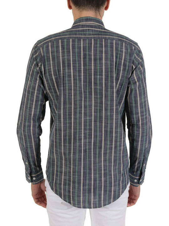 Dors Men's Shirt Long Sleeve Cotton Striped Multicolour