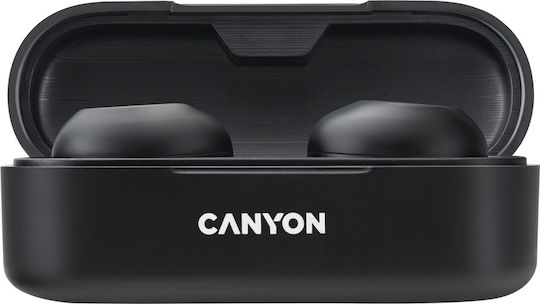 Canyon CNE-CBTHS1B In-ear Bluetooth Handsfree Ακουστικά με Αντοχή στον Ιδρώτα και Θήκη Φόρτισης Μαύρα