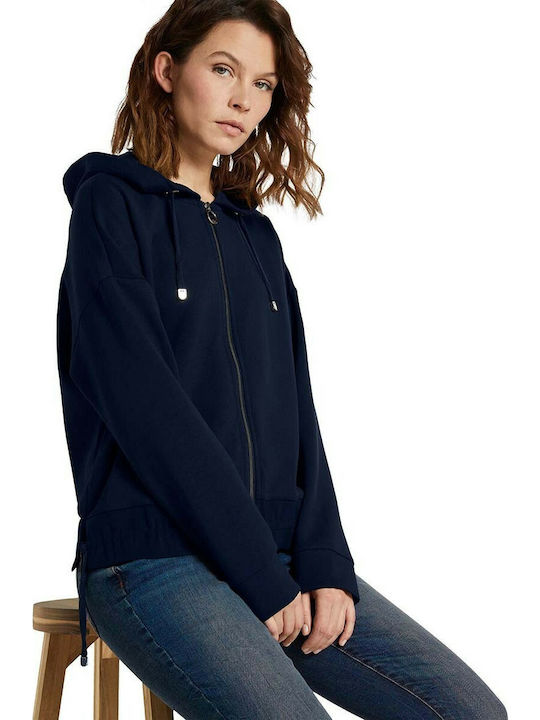 Damen Sweatshirtjacke Kapuzen Blau