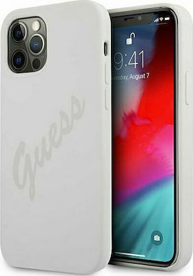 Guess Script Vintage Plastic Back Cover White (iPhone 12 Pro Max)