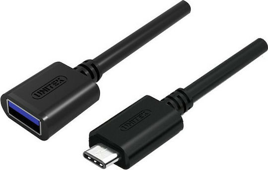 Unitek USB 3.0 Cable USB-C male - USB-A female Μαύρο 0.2m Y-C476BK