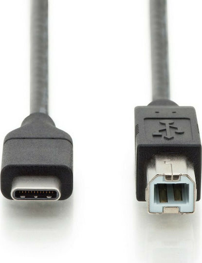 Digitus USB 2.0 Cable USB-C Male - USB-B PD Black 1.8m