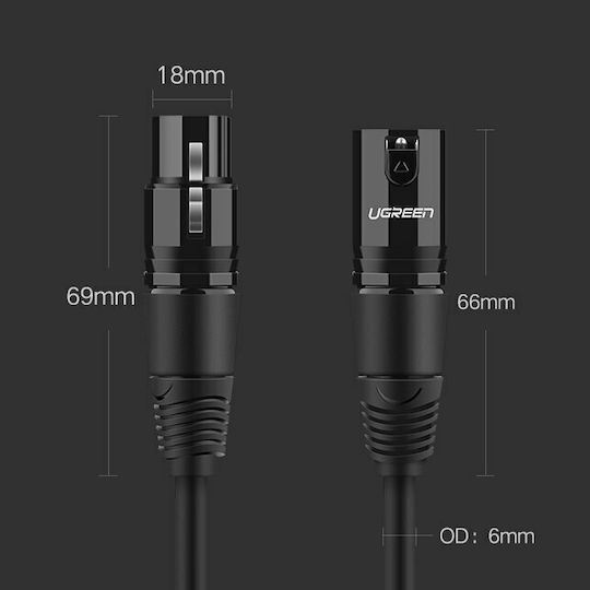 Ugreen AV130 XLR male to XLR female 8m Cable (20713)