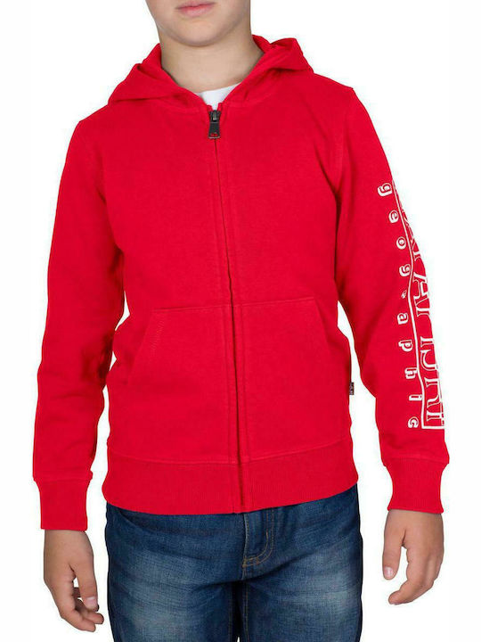 Napapijri Boys Hooded Sweatshirt Boli with Zipper Red